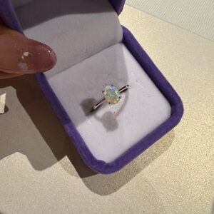 Faceted opal stone on 925 silver setting

Adjustable